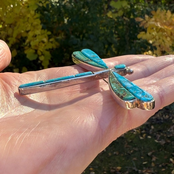 RARE! VINTAGE Na Na Ping Michael Garcia 925 Silver LARGE Dragonfly Pendant / Pin - Picture 5 of 16